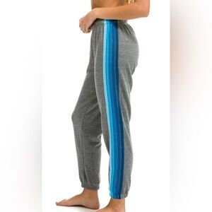 Aviator Nation 5Stripe Sweatpants / Grey / Blue / Size Medium / NWT